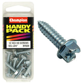 Champion - SELF TAPP SCREWS-HEX-COMBO-4.8 x 19mm-ZINC PLATED | BH508